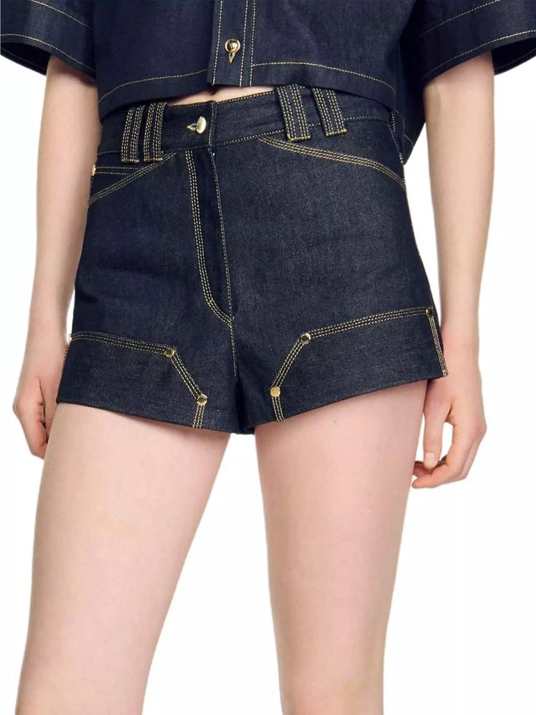Sandro Raw Denim Shorts 5