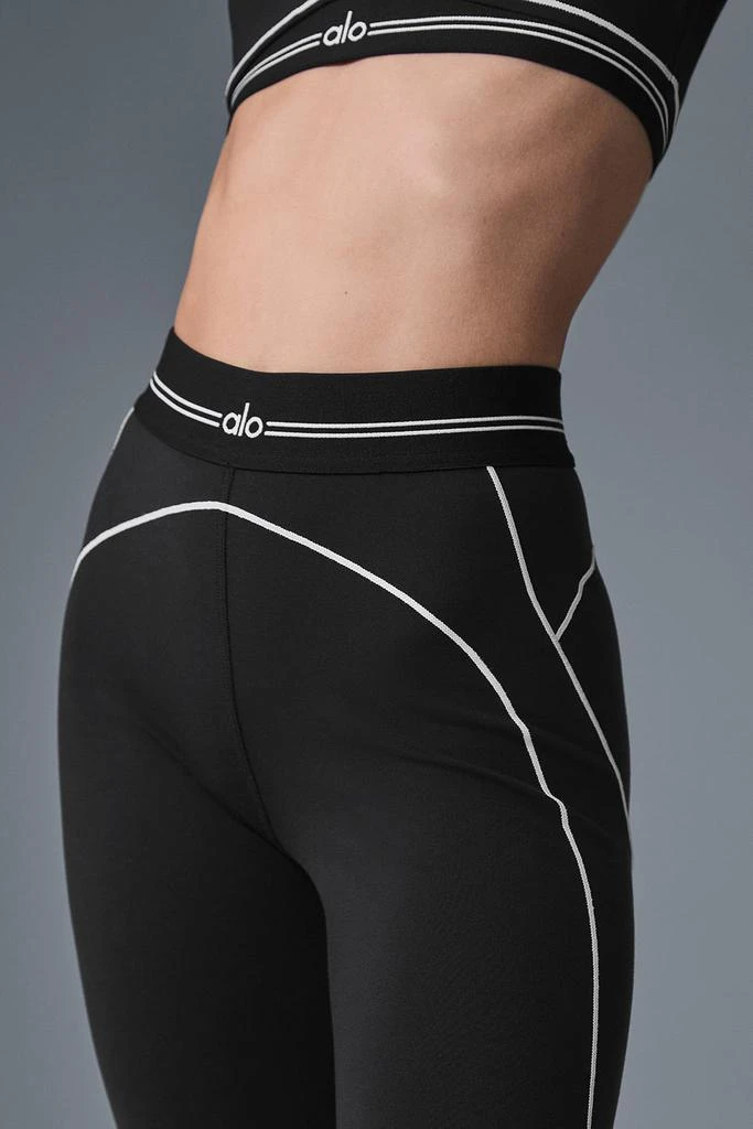 Alo Airbrush High-Waist Heart Throb Legging - Black/White 6