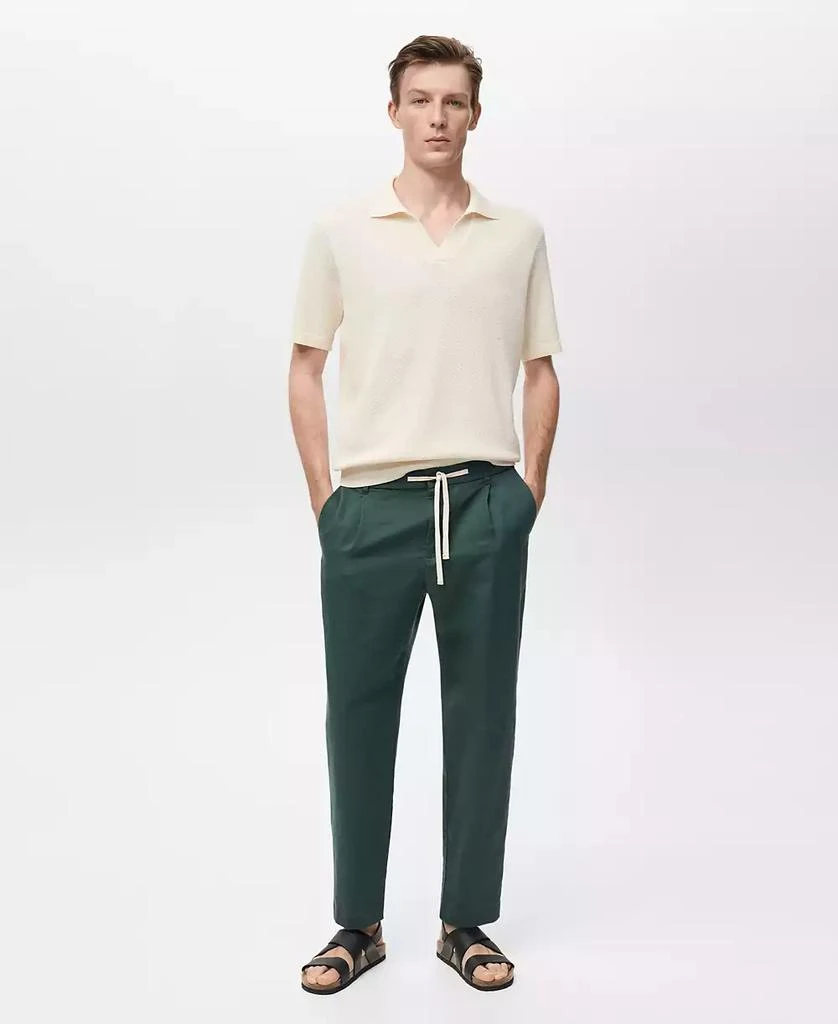 Mango Men's Slim-Fit Linen-Blend Drawstring Pants 1