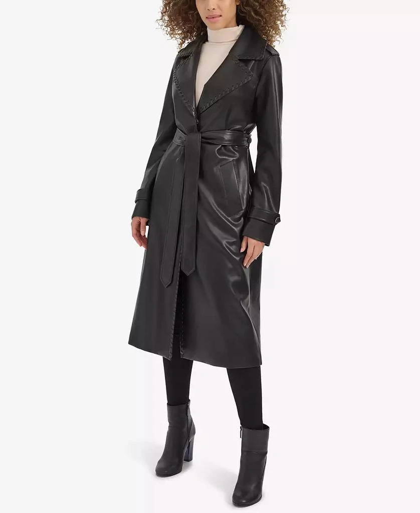 Kenneth Cole Women's Faux Leather Trench Coat 8