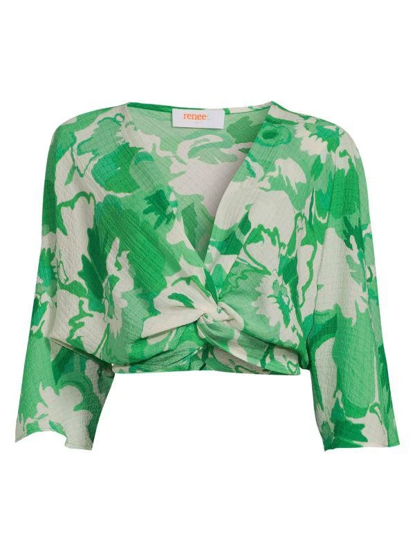 Renee C. Floral Twist Crop Top 3