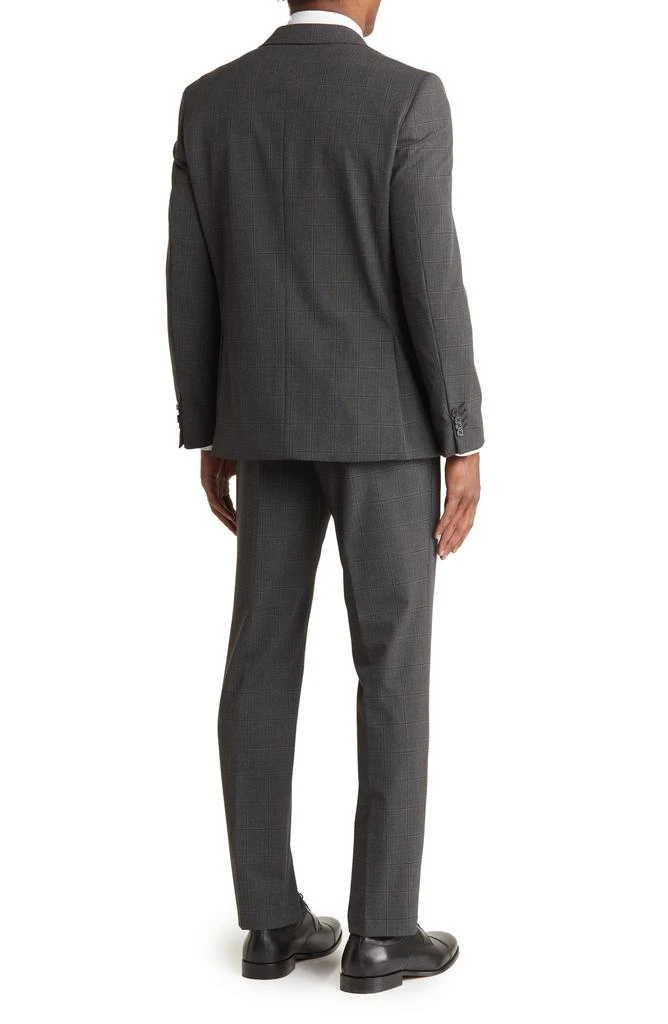 SAVILE ROW CO Charcoal Grey Plaid Notched Lapel Suit 2