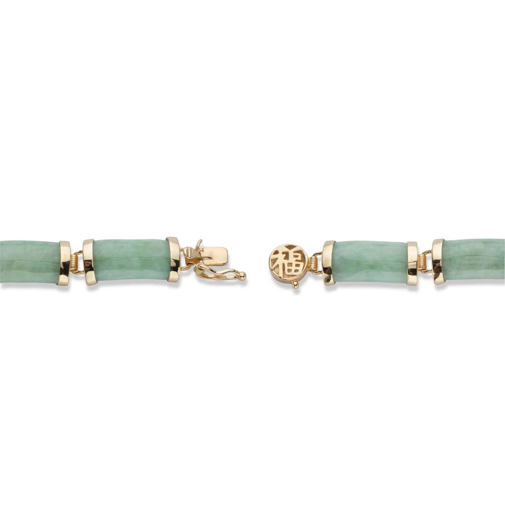 Palm Beach Jewelry Genuine Green Jade 18k Gold-Plated Link Bracelet 7.5" 2