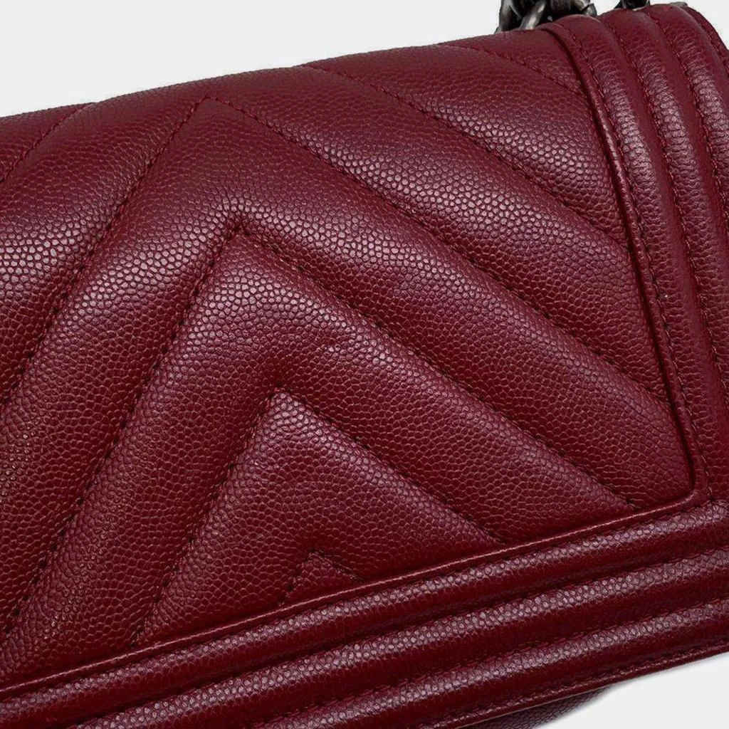 Chanel Chanel Red Caviar Leather Small Chevron Boy Bag 6