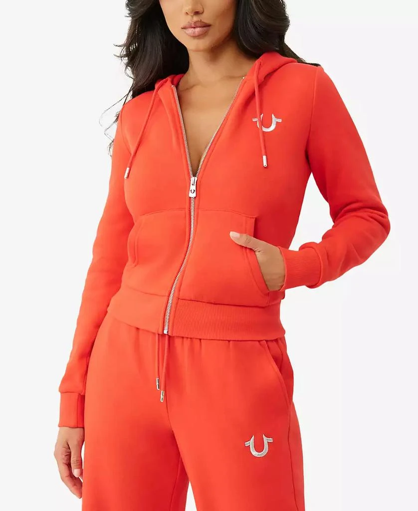 True Religion Women
s Lurex Buddha Zip Up Hoodie 1