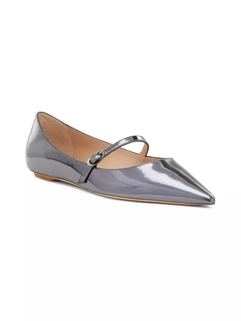 Stuart Weitzman Emilia Metallic Leather Mary Jane Flats 2