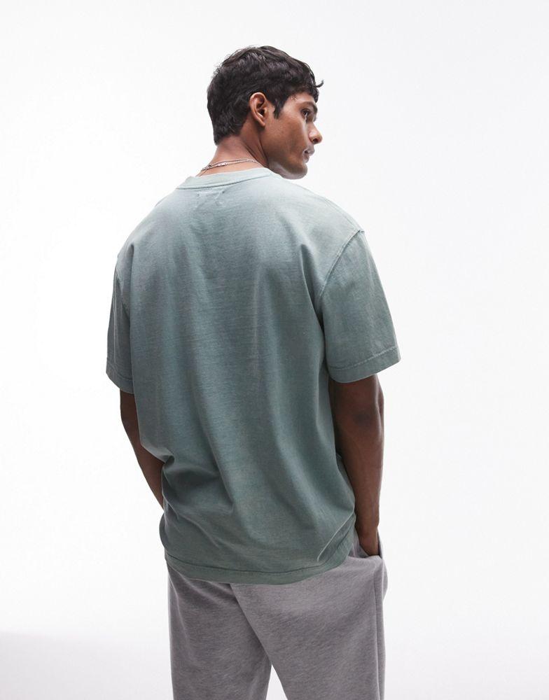 Topman Topman oversized t-shirt in washed green