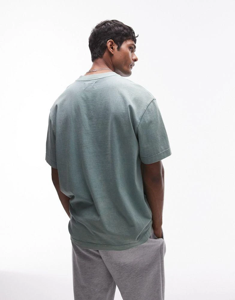 Topman Topman oversized t-shirt in washed green 2