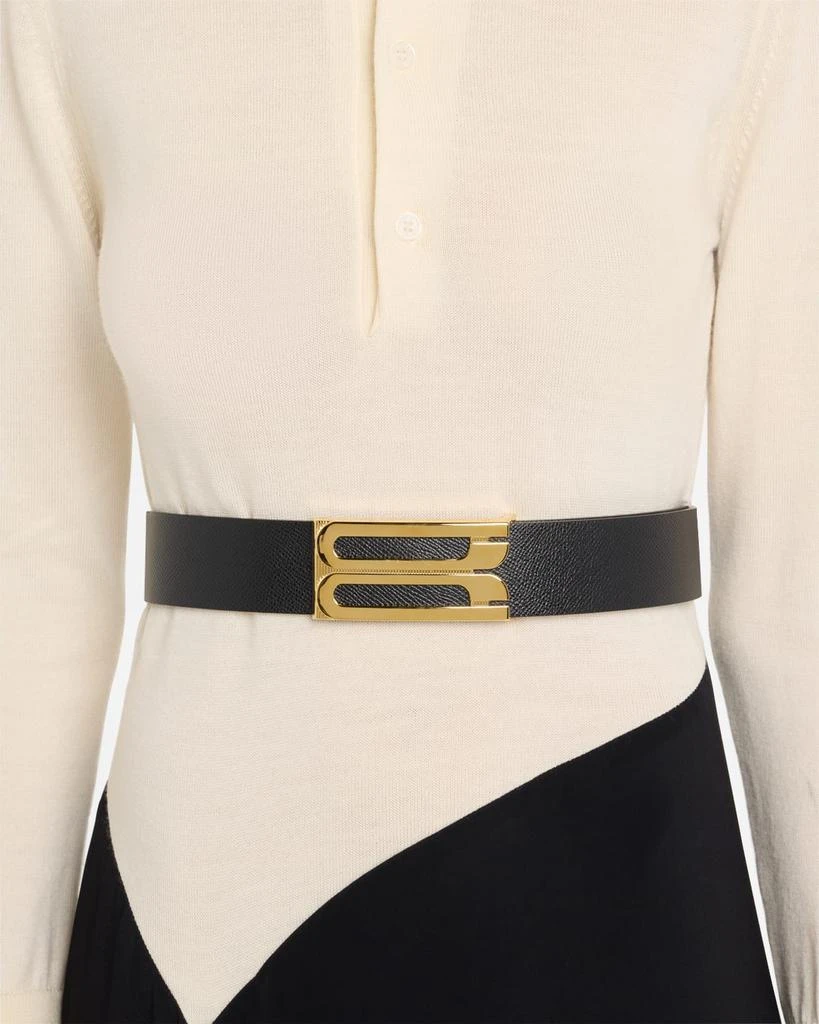 Victoria Beckham Jumbo B-Logo Leather Belt 2