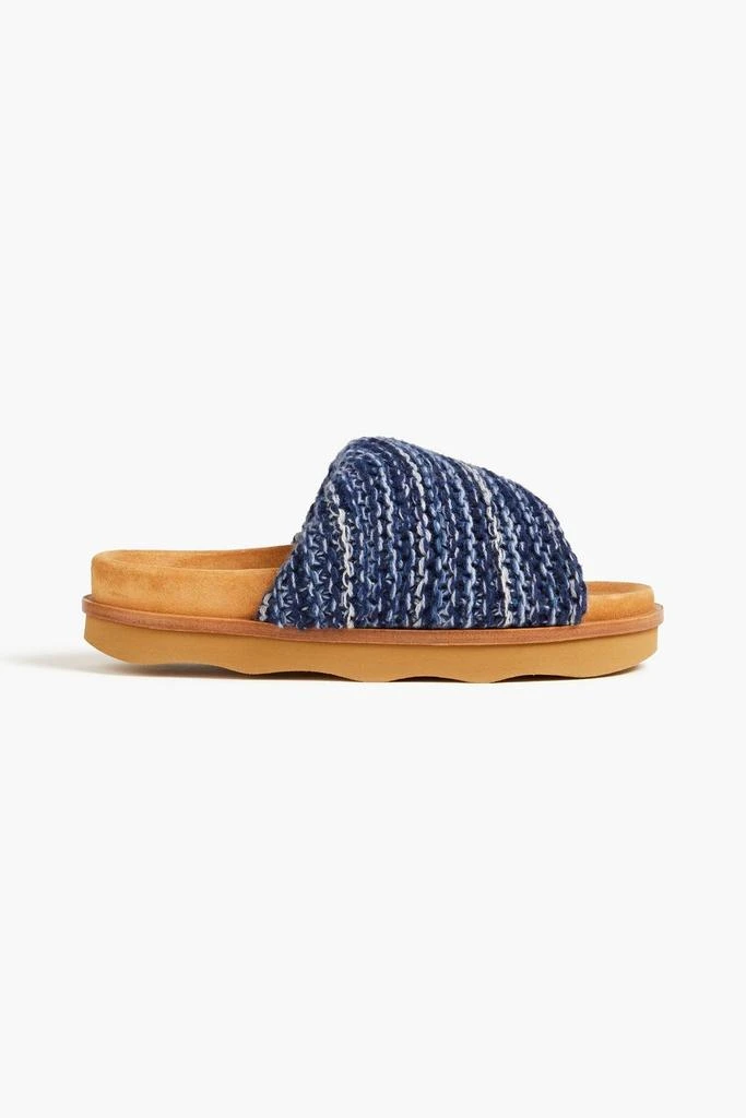 Chloé Wavy cashmere slides 1