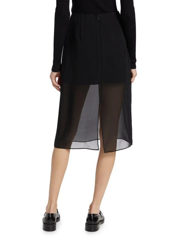 Vince Sheer Silk-Blend Pencil Skirt 2