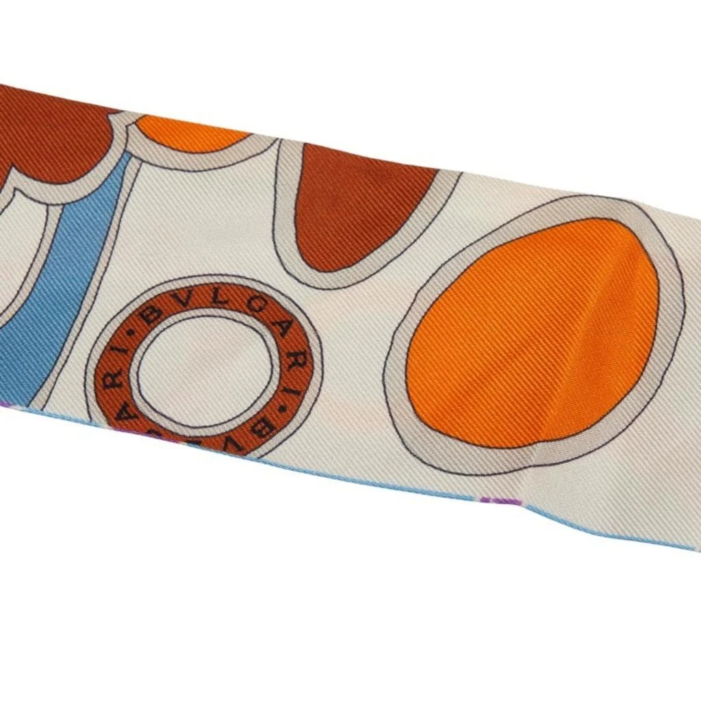 BVLGARI blue Silk Scarf (Pre-Owned) 3