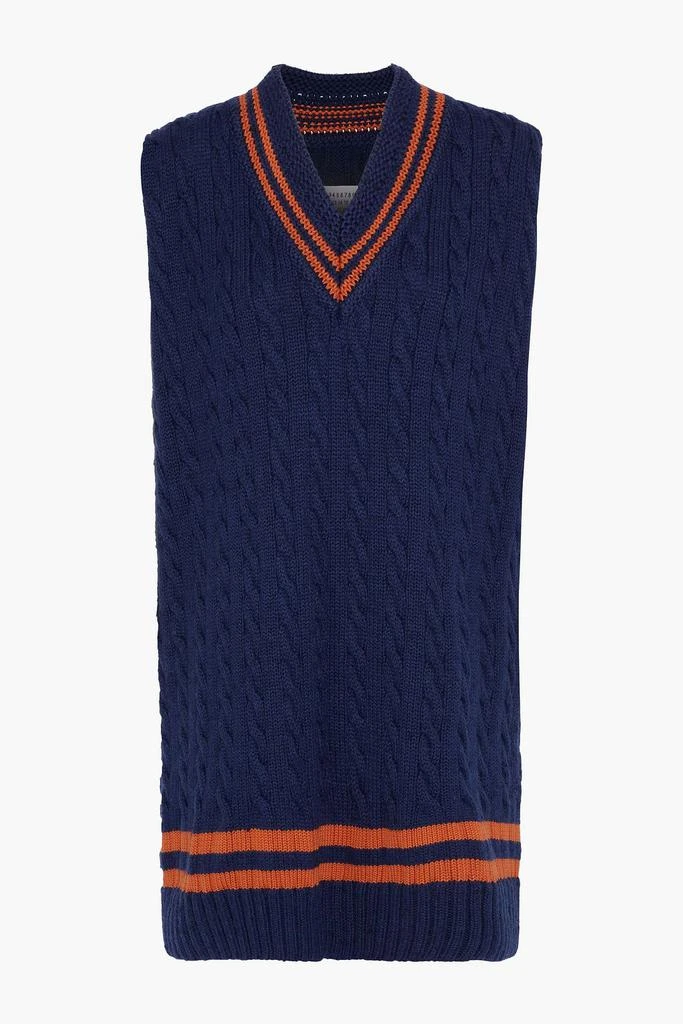 MAISON MARGIELA Oversized cable-knit wool and cotton-blend mini dress 1