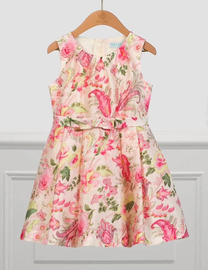 Abel & Lula Abel & Lula - Girl's Silk Flower Printed Dress 2