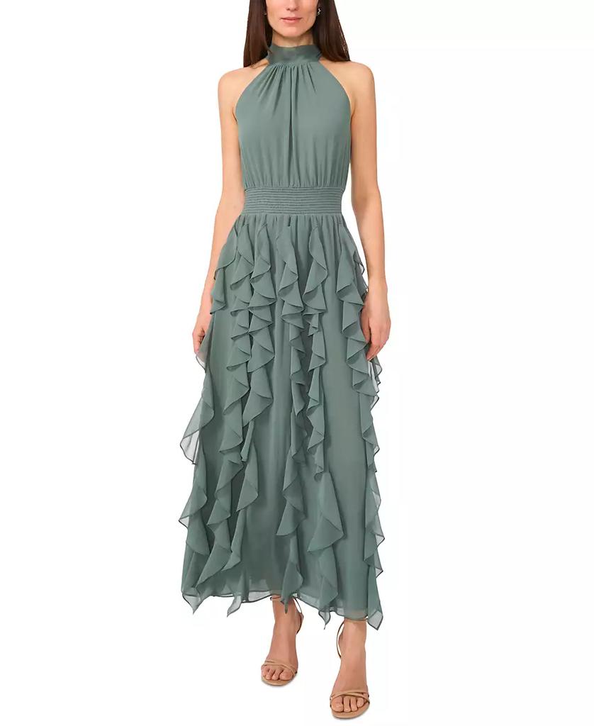 1. State Women's Halter Ruffle Maxi Dress
