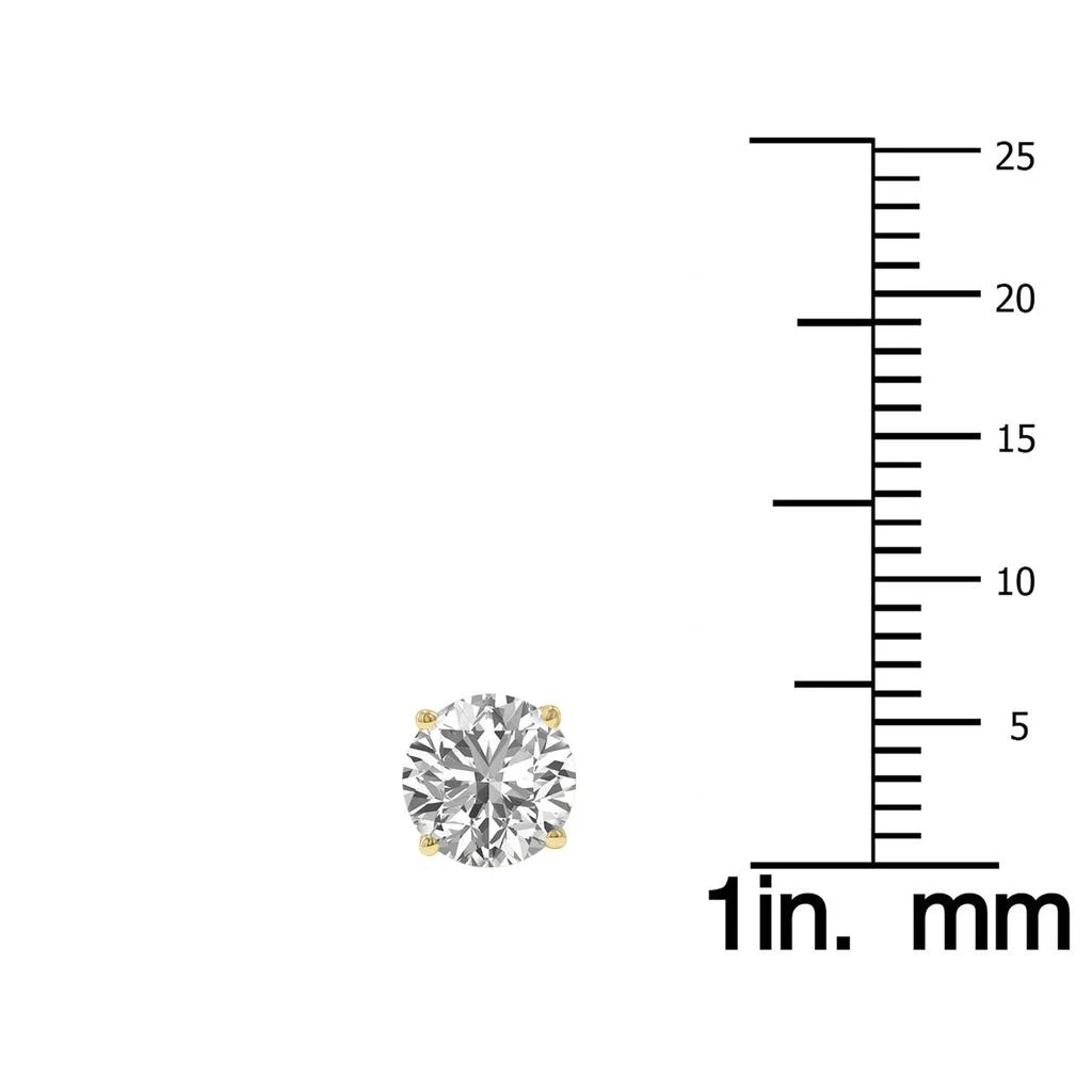 SSELECTS Igi Certified 2 Carat Tw Lab Grown Diamond Solitaire Earrings In 14K Yellow Gold 3