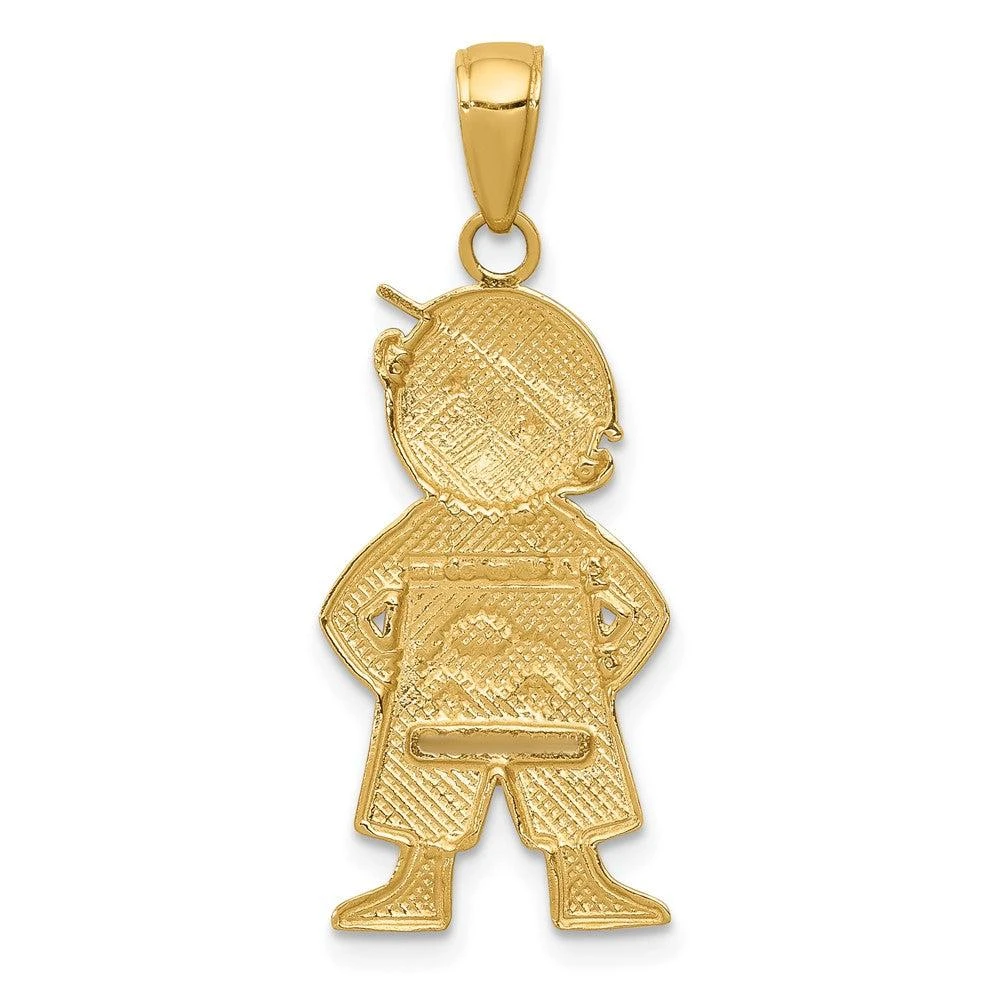 Diamond2Deal 10k Yellow Gold Rhodium Boy Hands in Pockets Pendant 4
