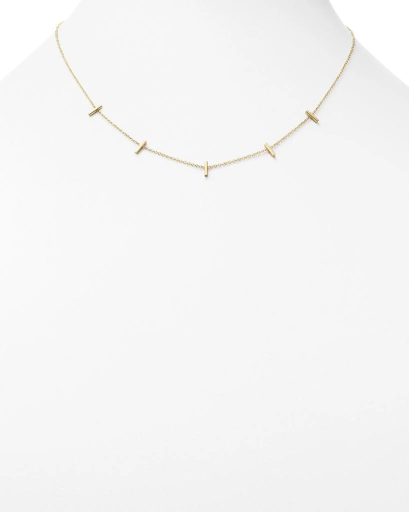 Zoe Chicco 14K Yellow Gold Bar Station Necklace, 16" 2