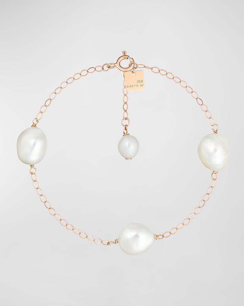 Ginette NY Bead Chain Bracelet with Pearls