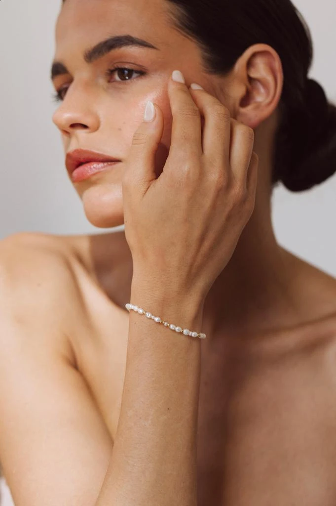 预计3周后发货 YAY Paris Bracelet Grain De Riz - Perles De Culture - Or 3