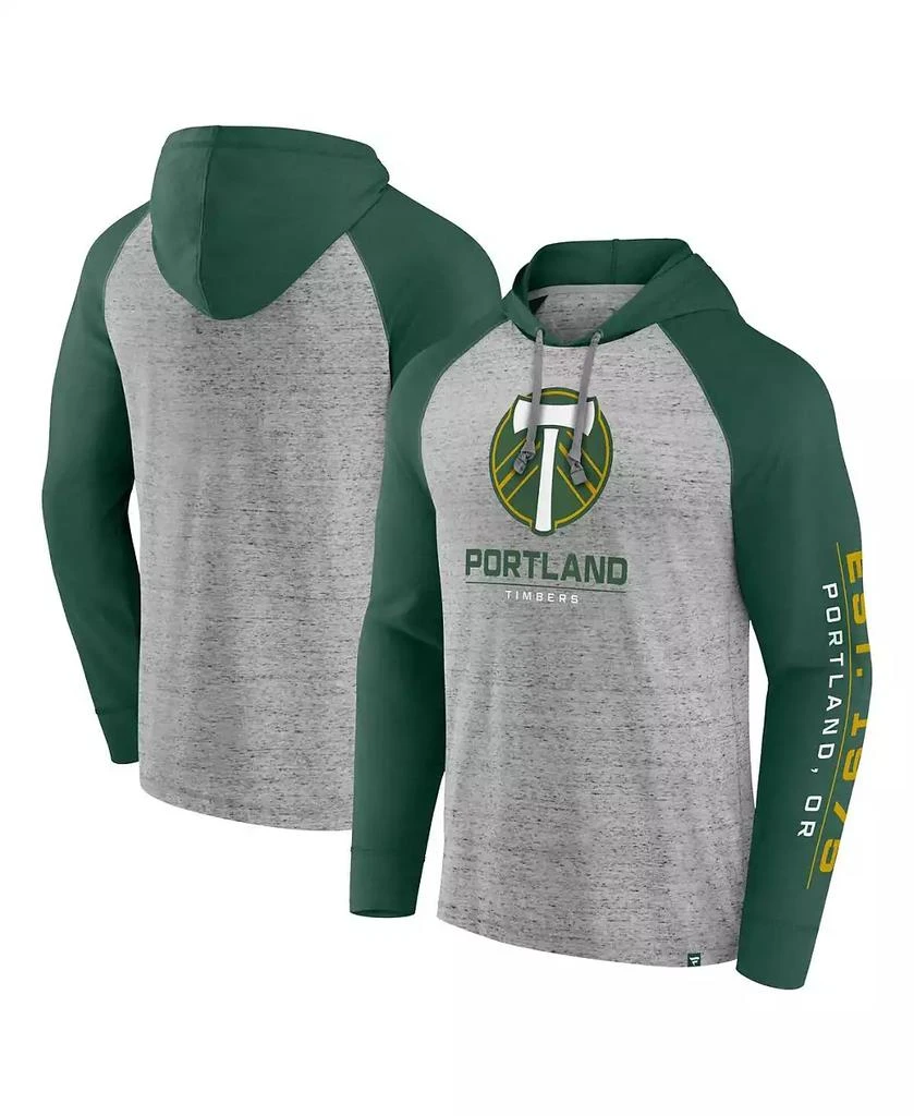 Fanatics Men's Steel Portland Timbers Deflection Raglan Pullover Hoodie 1
