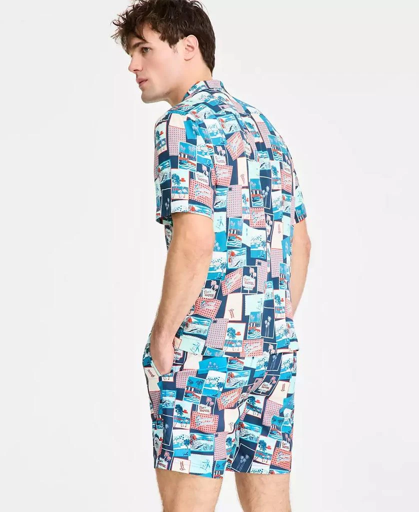 Original Penguin Men's Slim-Fit Tropical-Print Button-Down Camp Shirt 4