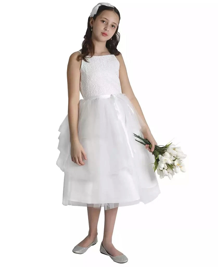 Christian Siriano Little Girls Sleeveless Sparkle Mesh and Tulle Dress 1