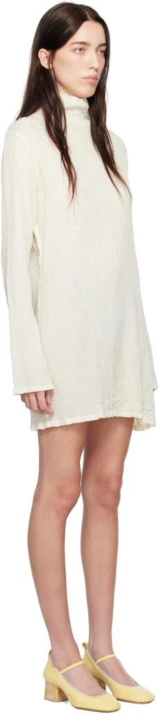 Issey Miyake Off-White Karami Wool Minidress 4