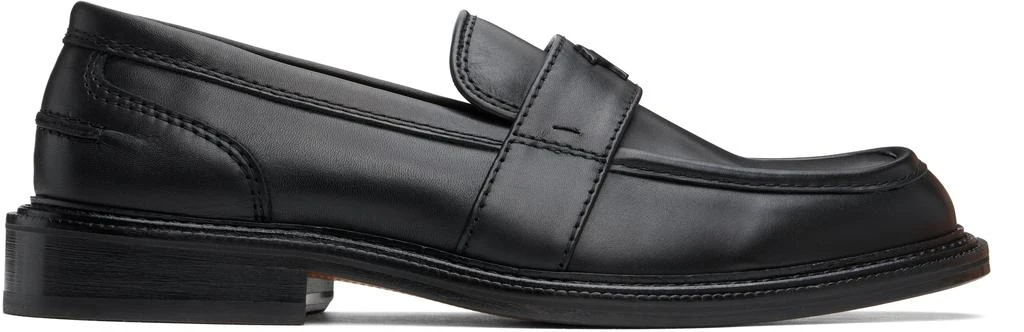 Maison Kitsune Black Leather Loafers 1