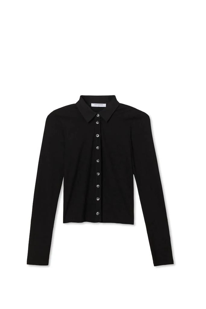 perfectwhitetee Perfectwhitetee - Amee Luxe Rib Button Up Polo Top 4