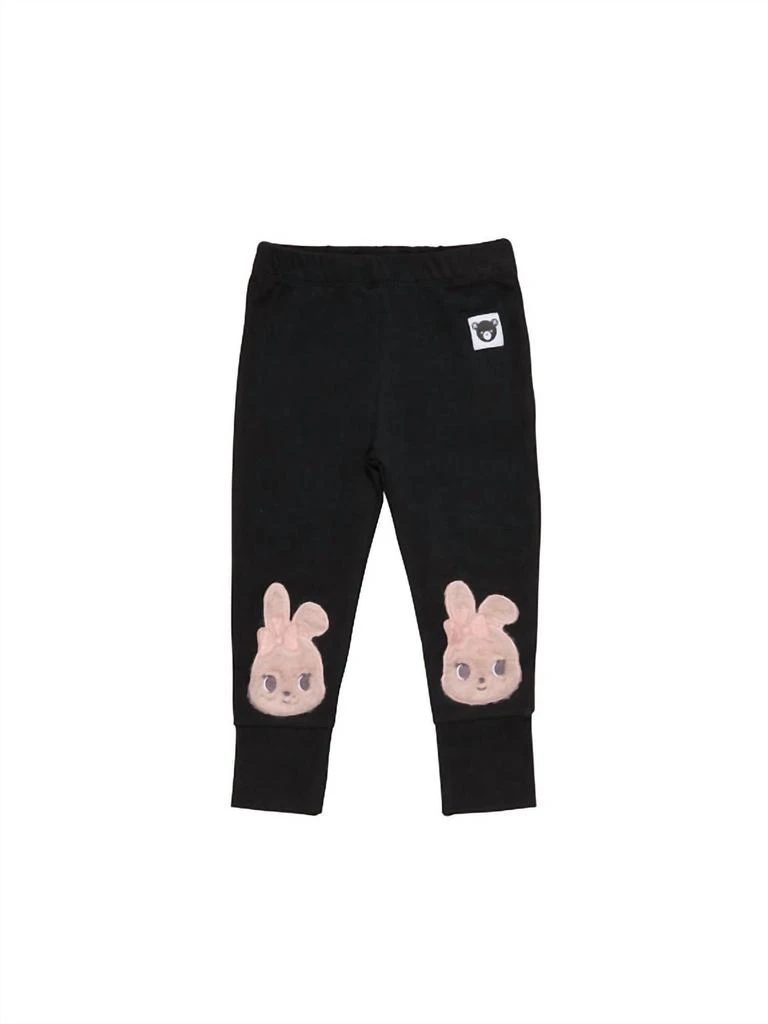 Huxbaby Huxbaby - Kids Girls Fur Bunny Knee Leggings 1