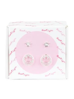 Bari Lynn 2-Pack Crystal Star Smile Earrings