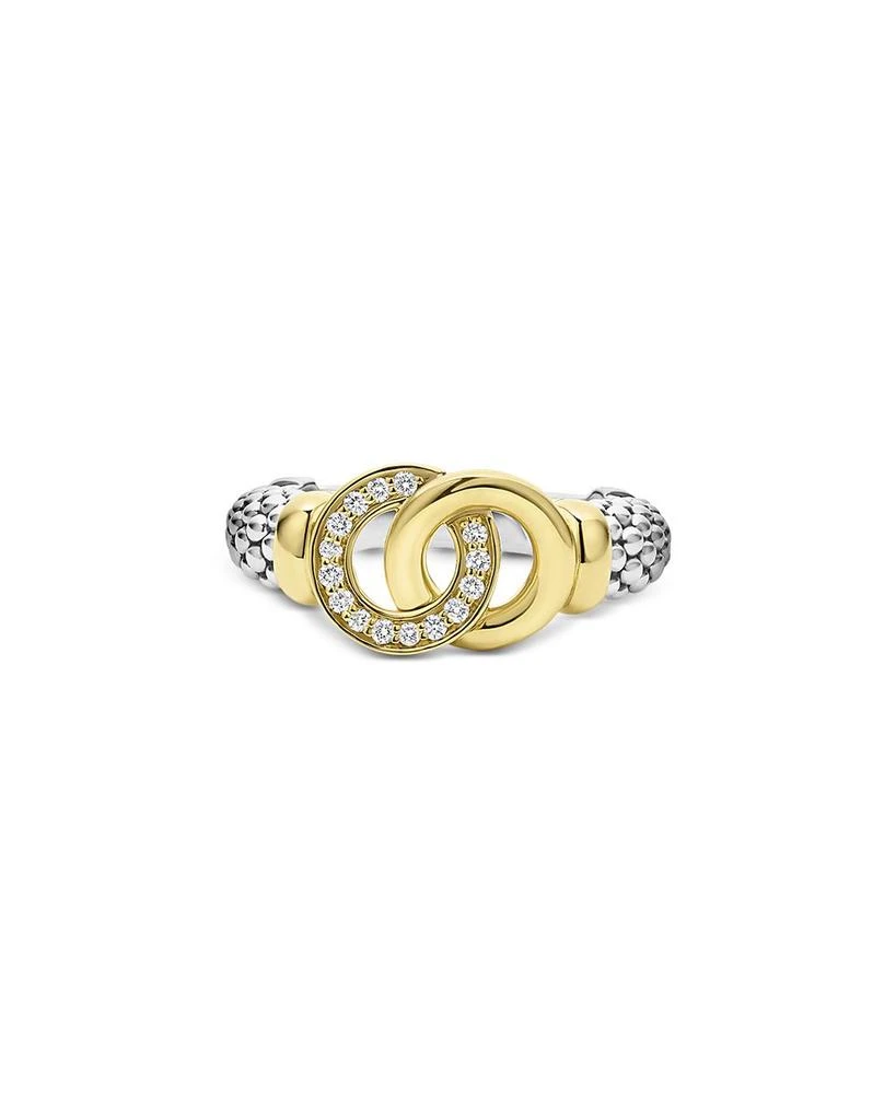 LAGOS Two Tone Interlocking Diamond Ring, 0.11 tcw 3