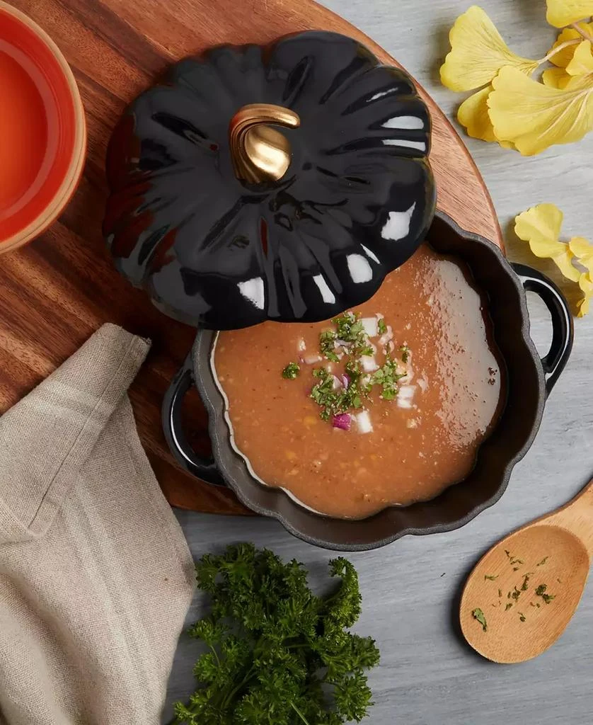 Smith and Clark Iron Works Enameled Cast Iron 2-Qt. Pumpkin Dutch Oven 1