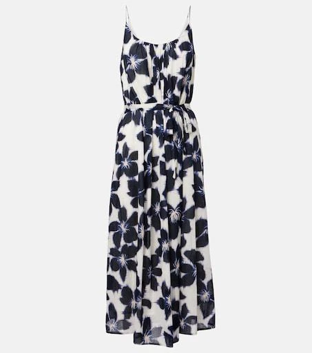block print midi dress Beige Blockprint Midi Dress