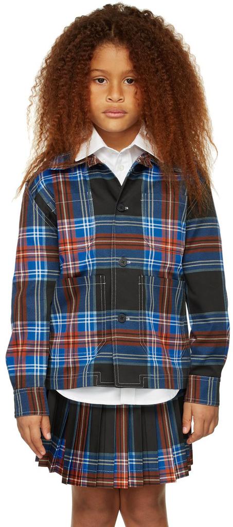 Charles Jeffrey Loverboy SSENSE Exclusive Kids Black Tartan Jacket