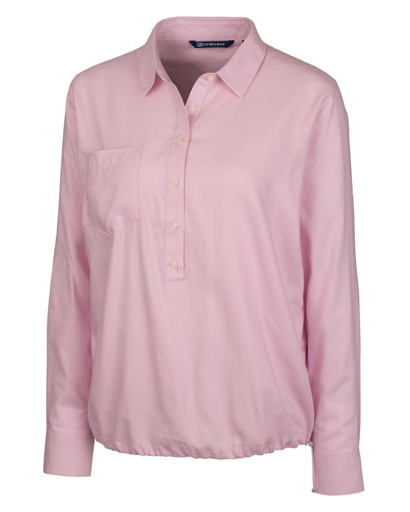 Cutter & Buck Ladies' Windward Twill Long Sleeve Popover Shirt