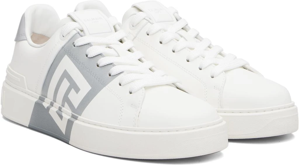 Balmain White 
Gray B-Court Sneakers 4