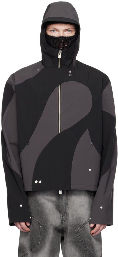 Black & Gray Trident Technical Jacket – On Sale Now with Up to 50