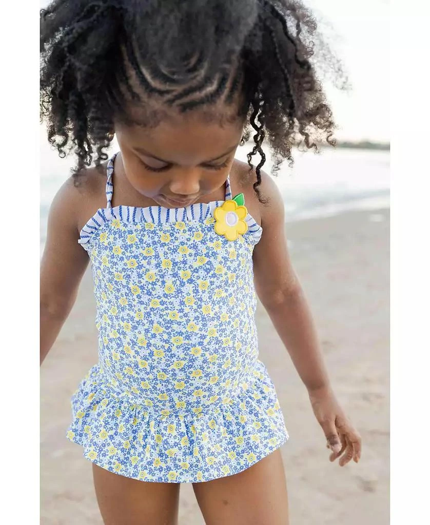 Florence Eiseman Little Girls Floral Skirted Swimsuit with Flower 2