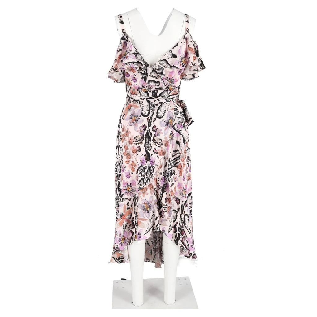 Temperley London Ruffled Printed Hammered Midi Dress in Multicolor Silk 6