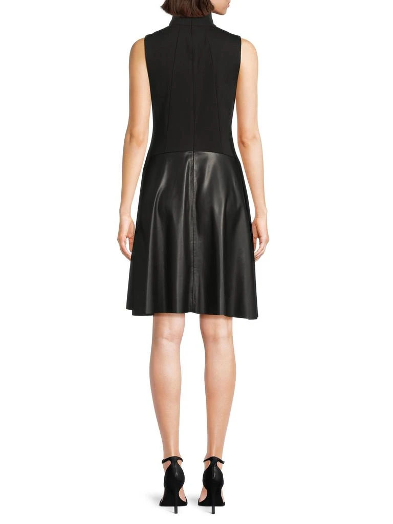 DKNY Mixed-Media Cotton-Blend A-Line Minidress 2