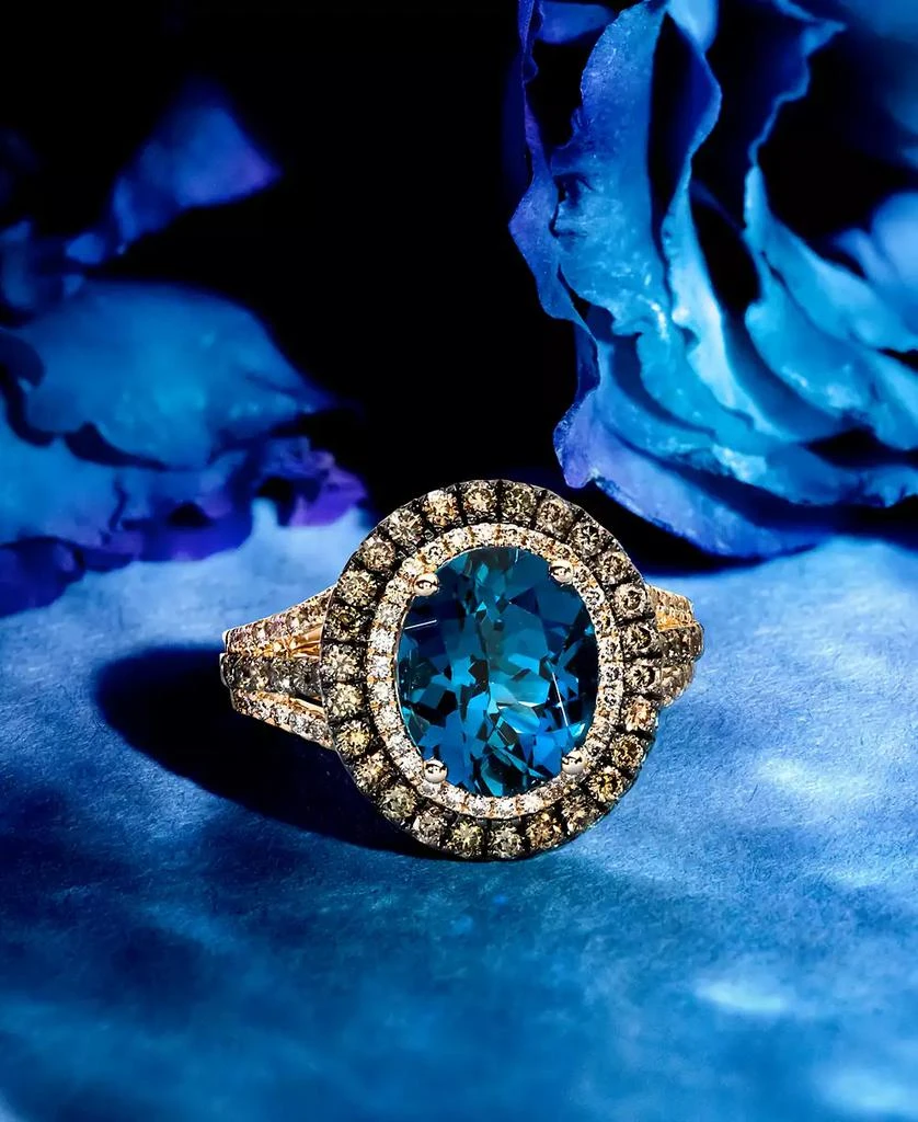 Le Vian Deep Sea Blue Topaz (4 ct. t.w.) & Diamond (7/8 ct.t.w.) Statement Ring in 14k Rose Gold (Also in Opal, Citrine, Amethyst, Garnet & Mint Julep Quartz) 4