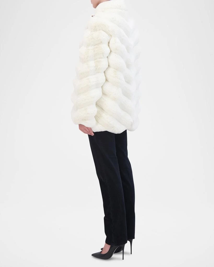 Theia Chinchilla Faux Fur Jacket 4