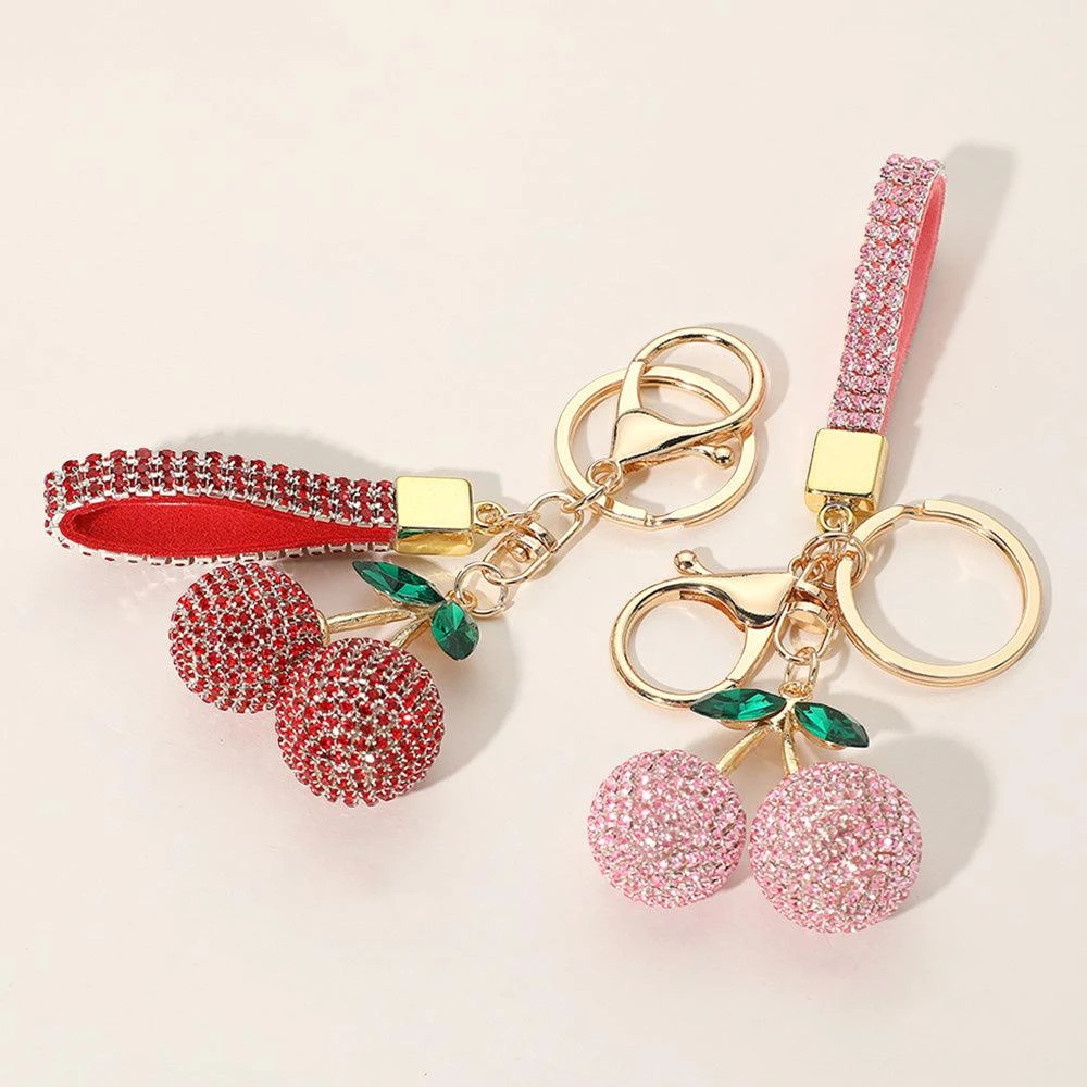 FASHNZFAB Bling Studded Cherry Keychain / Bag Charm 3