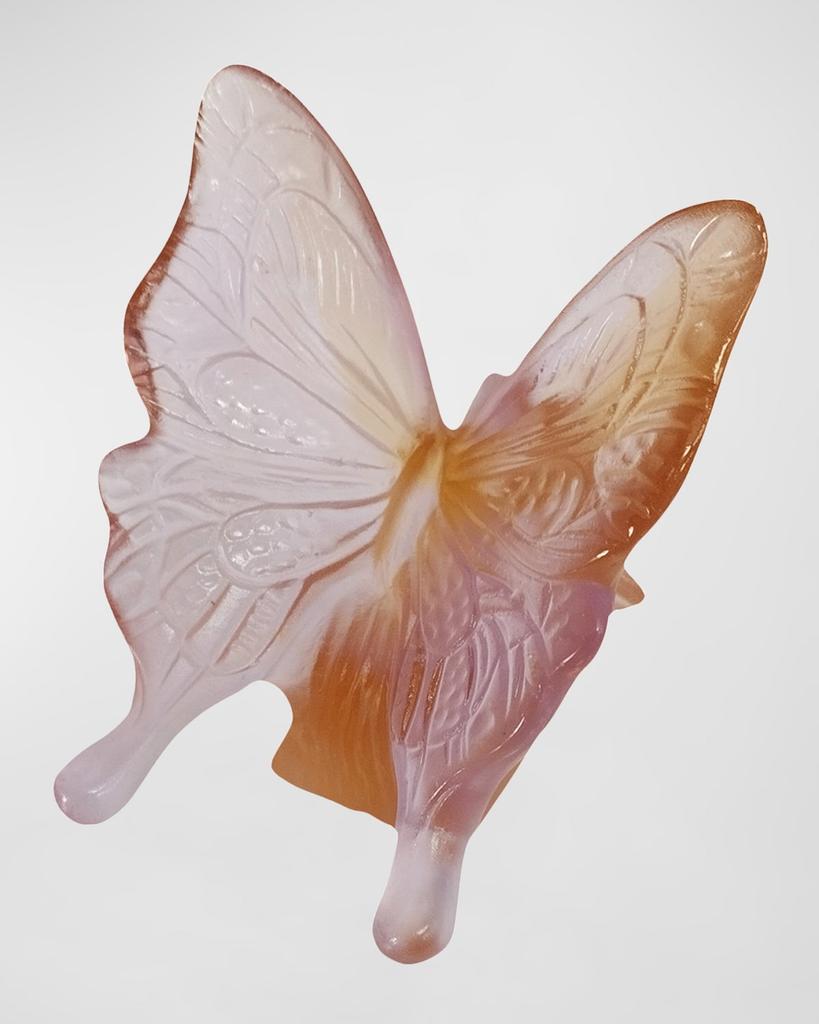 Daum Butterfly in Amber & Fuchsia