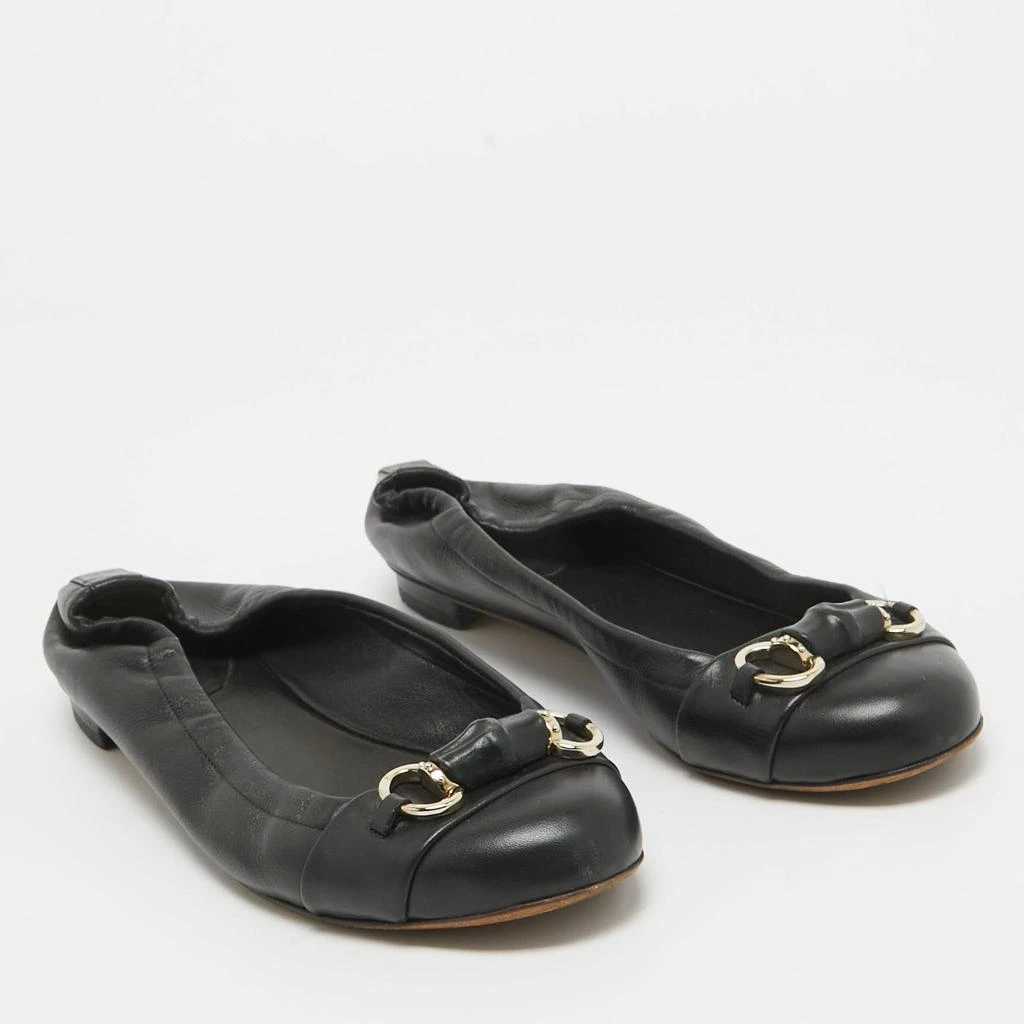 Gucci Gucci Black Leather Horsebit Ballet Flats Size 37 4