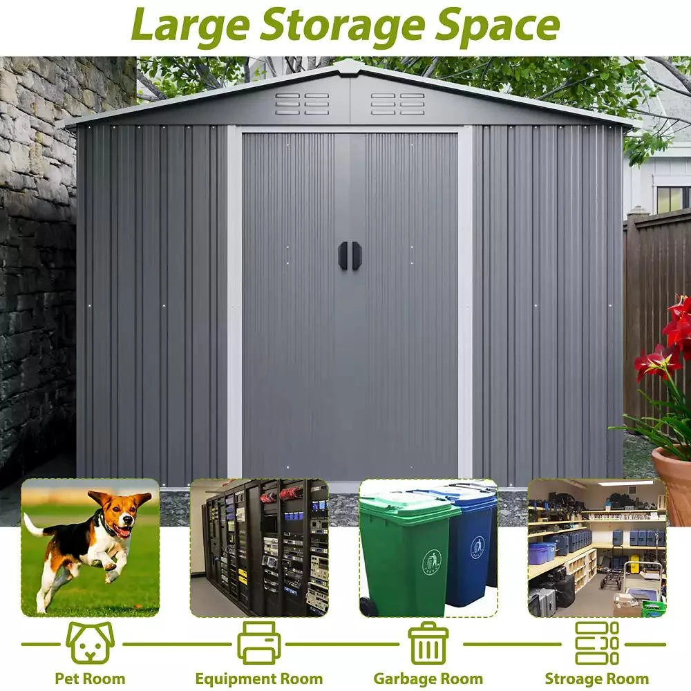 Streamdale Furniture Streamdale 8
x6
Metal Storage Shed with Lockable Doors 5