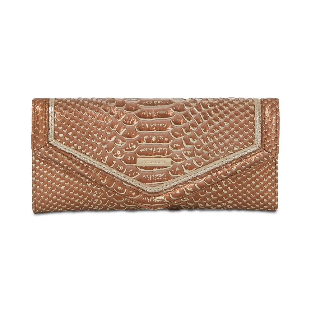 Brahmin Veronica Honey Brown Sandalwood Leather Signature Wallet 1