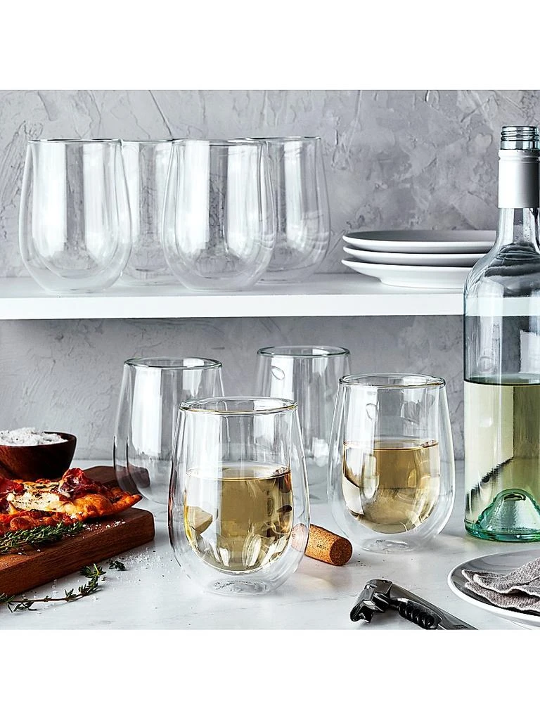 ZWILLING J.A. Henckels Sorrento 8 Piece Double-Wall Wine Stemless Glass Set 3